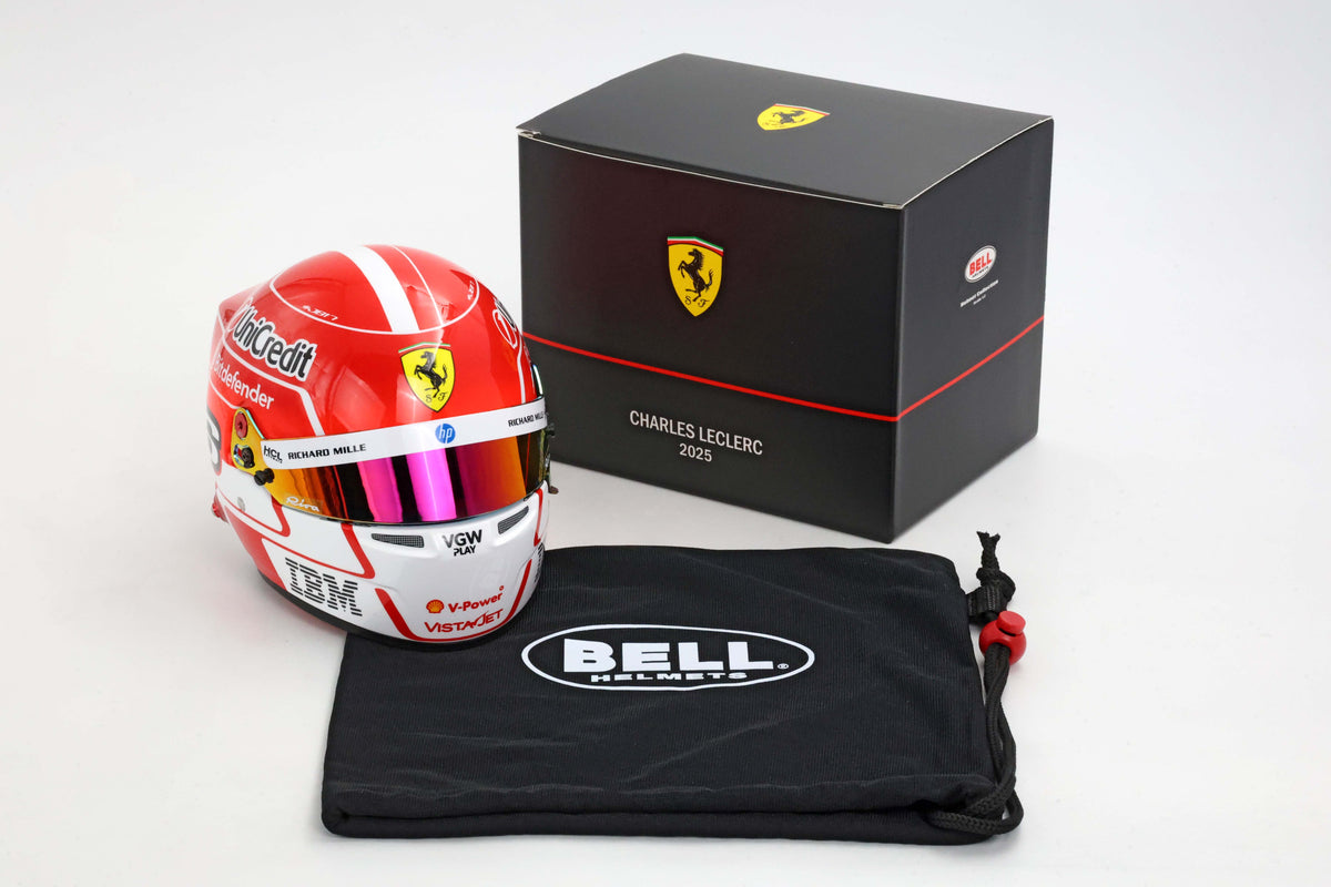 MINI HELMET SEASON 2025 - CHARLES LECLERC CASCO PRODOTTO DA BELL 1:2 - BBR Models - CL2025