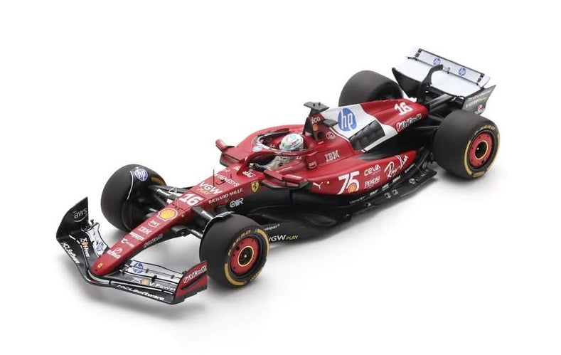 Ferrari SF25 n° 16 (2025) 1:18 - Charles Leclerc - 2nd Monaco GP - Livery For 75 Years With Shell - Looksmart