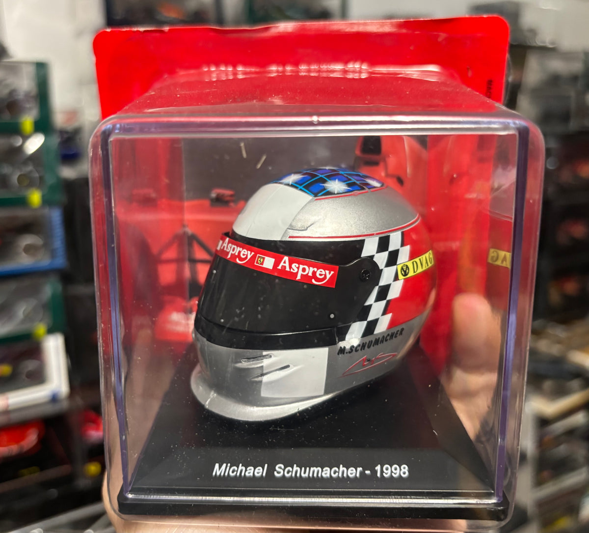 Casque Michael Schumacher Ferrari F1 Japon 1998, échelle 1/5, Spark SPARKED178, D'occasion