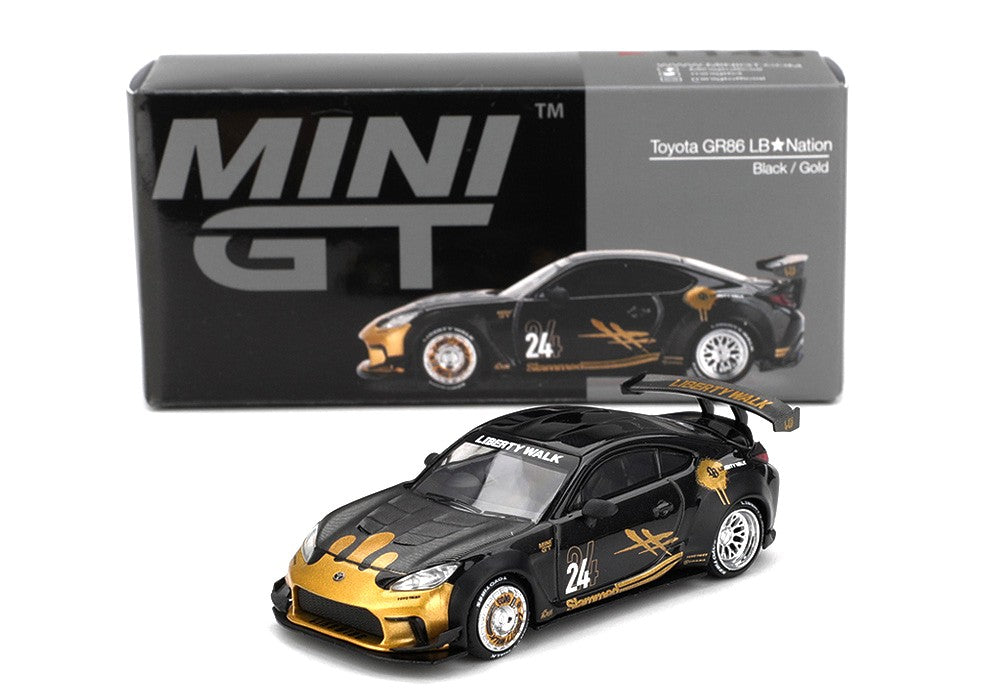 TOYOTA GR SUPRA LB-NATION BLACK & GOLD 2025 MINI-GT - 1/64 - Mini