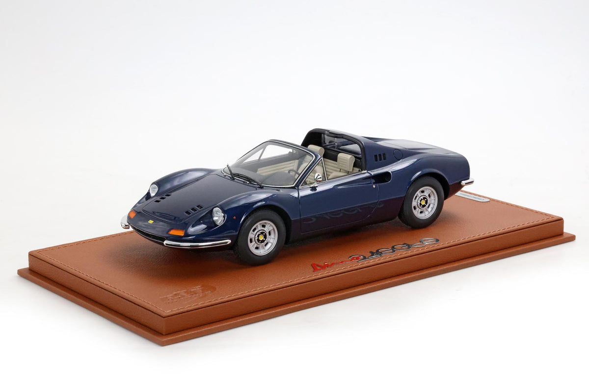 FERRARI DINO 246 GTS 1972 BLU SERA - INTERNI TORTORA 1:18 - BBR Models - P18152G2