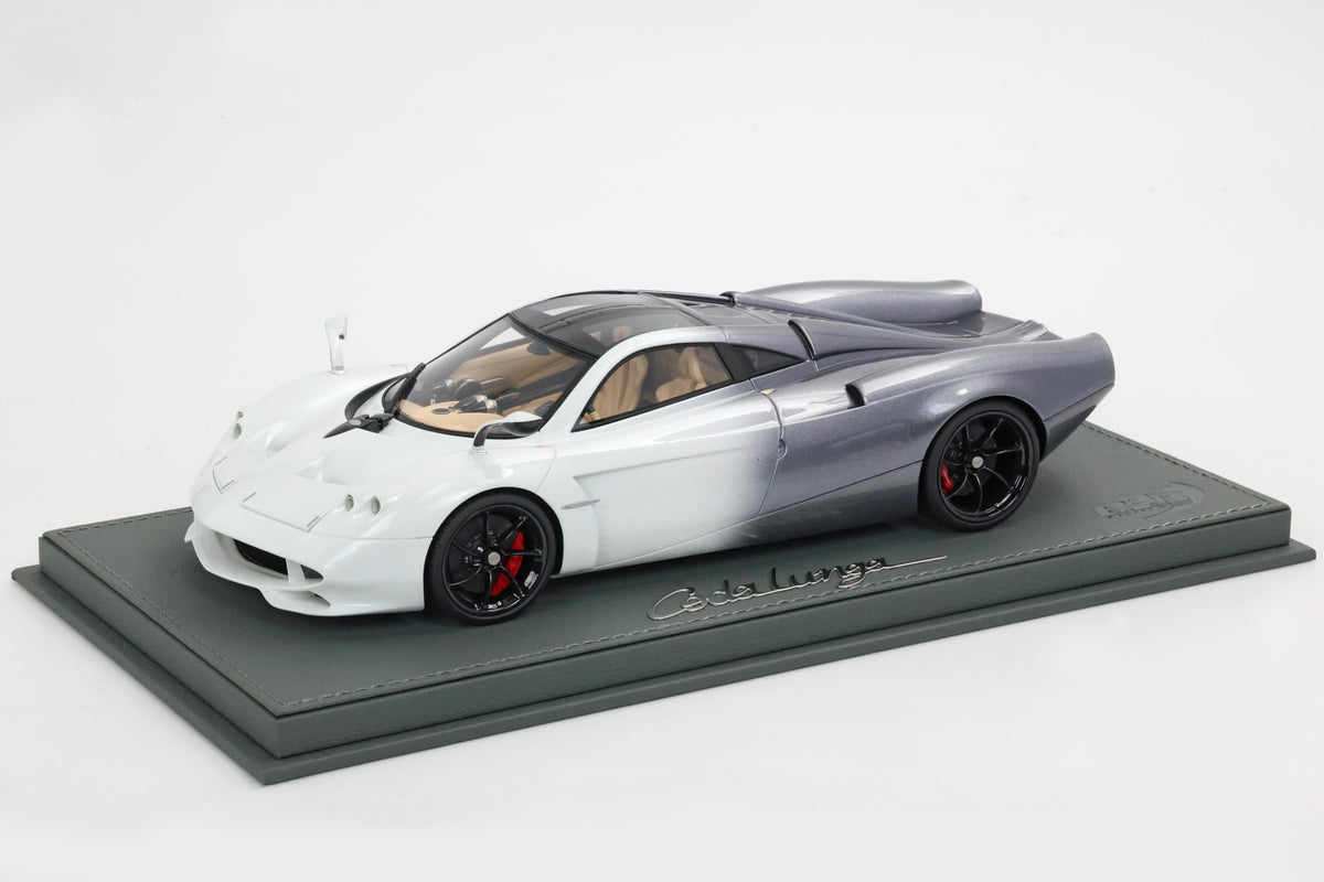 PAGANI HUAYRA CODALUNGA BIANCO MALTA - GRAY SHADE 1:18 - BBR Models - P18228E