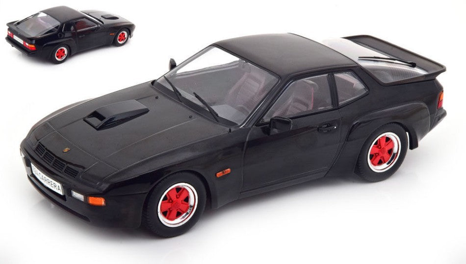 PORSCHE 924 CARRERA GT BLACK WITH RED WHEEL RIMS 1:18 – Triple