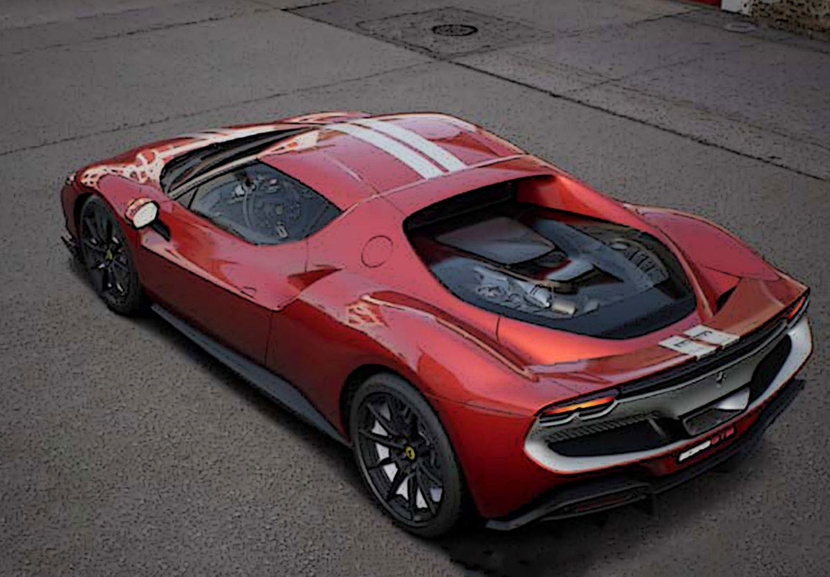 Ferrari 296 - 1:18 (2021) Fiorano Setup - Red Fiorano - Silver 