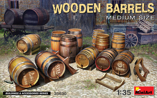WOODEN BARRELS MEDIUM SIZE KIT 1:35 - Miniart - MIN35630