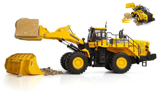 PALA GOMMATA KOMATSU WA600-8 CON FORCA x BLOCCHI 1:50 - Universal Hobbies - UH8153
