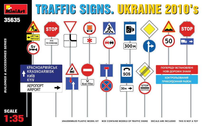 traffic signs.ukraine 2010's KIT 1:35 - Miniart - MIN35635