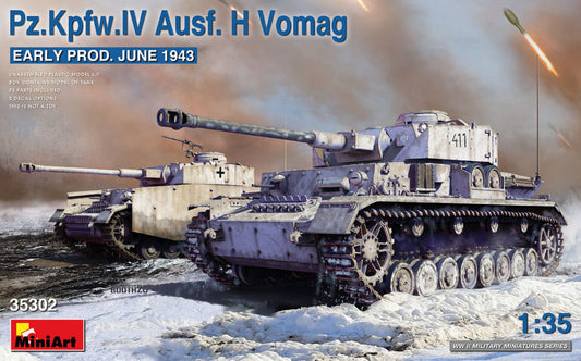 PZ.Kpfw.IV Ausf.H VOMAG EARLY PROD..(JUNE 1943) KIT 1:35 - Miniart - MIN35302