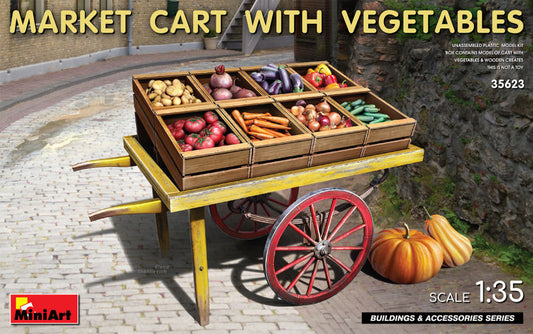 MARKET CART WITH VEGETABLES KIT 1:35 - Miniart - MIN35623