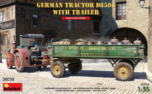 GERMAN TRACTOR D8506 WITH TRAILER KIT 1:35 - Miniart - MIN38038