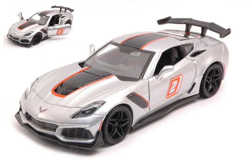 CORVETTE ZR1 N.2 RACING GREY 1:24 - MotorMax - MTM73785
