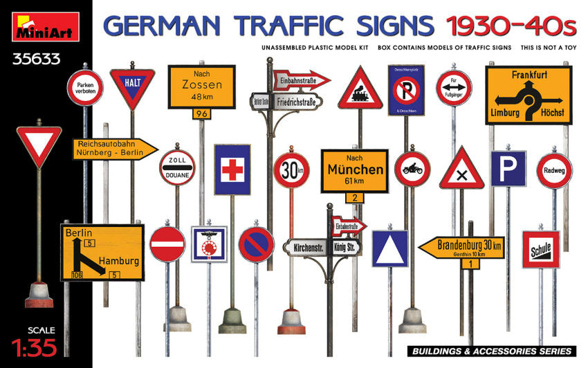 GERMAN TRAFFIC SIGNS 1930-40s KIT 1:35 - Miniart - MIN35633