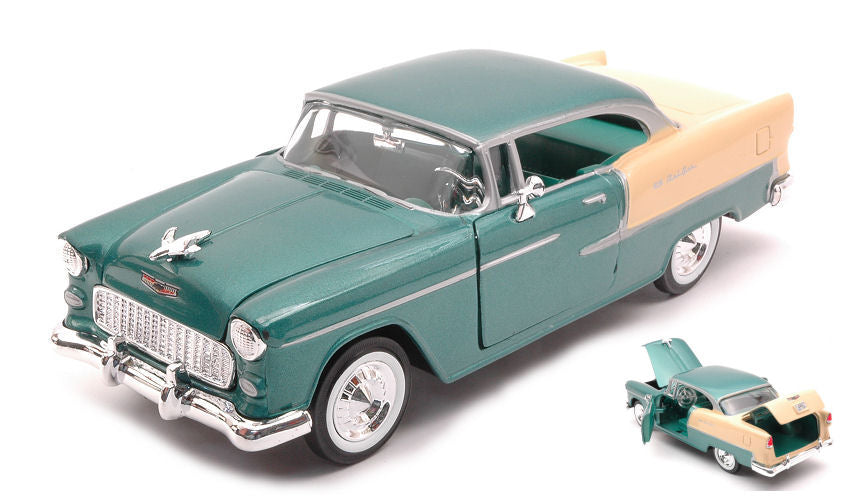 CHEVY BEL AIR 1955 GREEN/CREAM 1:24 - MotorMax - MTM73229G