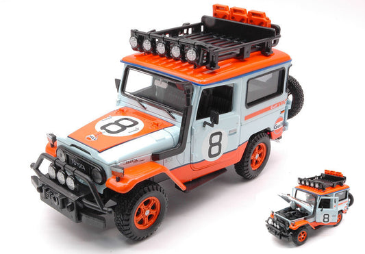 TOYOTA FJ40 HARD TOP 1974 W/ROOF RACK GULF 1:24 - MotorMax - MTM79658