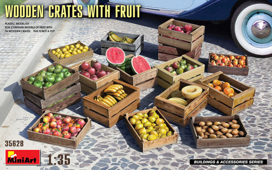 WOODEN CRATES WITH FRUITS KIT 1:35 - Miniart - MIN35628