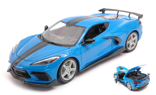 CHEVROLET CORVETTE STINGRAY (HIGH WING) 2020 BLUE 1:18 - Maisto - MI31455B