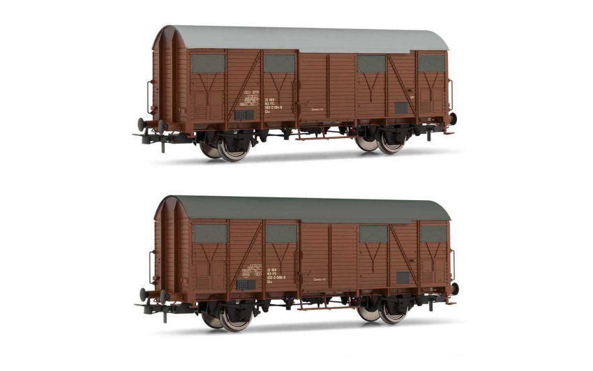 FS 2 UNITA' DI CARRI CHIUSI Ghs C/BASSI A EPOCA IV-V 1:87 - Rivarossi - HR6507