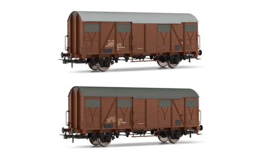 FS 2 UNITA' DI CARRI CHIUSI Ghs C/BASSI A EPOCA IV-V 1:87 - Rivarossi - HR6507