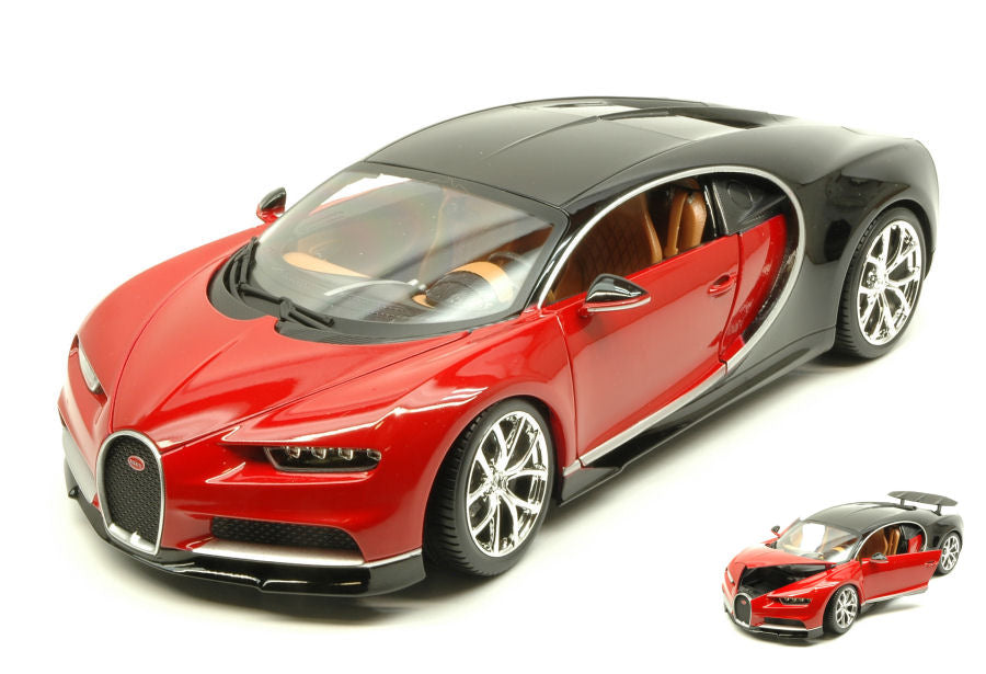 BUGATTI CHIRON 2016 RED/BLACK 1:18 - Burago - BU11040R