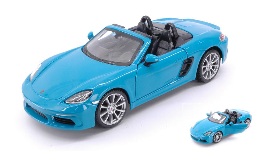PORSCHE 718 BOXSTER CABRIOLET BLUEGREEN 1:24 - Burago - BU21087B