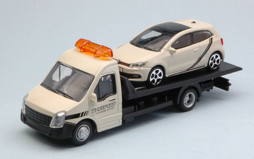 VW POLO GTI MARK 5 + FLATBED TRANSPORTER 1:43 - Burago - BU31403 ...