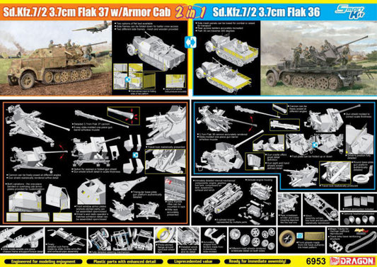 SD KFZ 3,7 cm FLAK 36/37 KIT 1:35 - Dragon - D6953