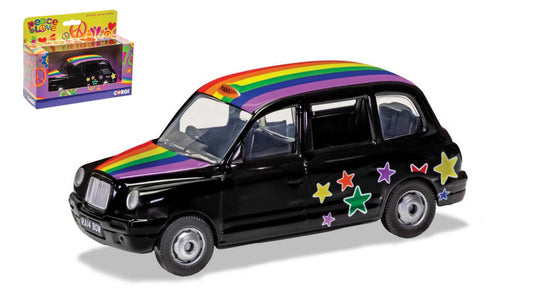 PEACE AND LOVE LONDON TAXI RAIMBOW mm 128 1:36 - Corgi - GS85929