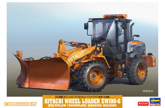 HITACHI RADLADER ZW-100-6 CON SPAZZANEVE KIT 1:35 - Hasegawa - HA66102