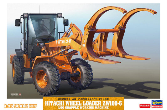 HITACHI WHEEL LOADER ZW100-6 LOG GRAPPLE KIT 1:35 - Hasegawa - HA66105