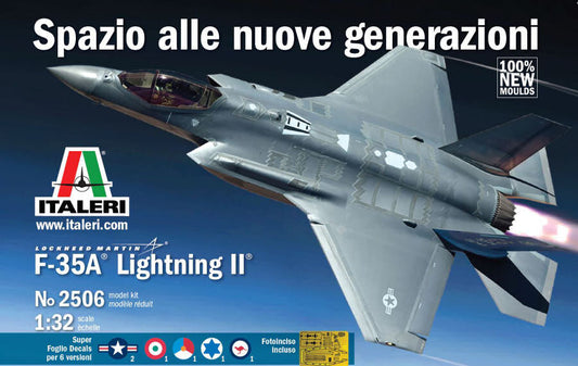 F-35A LIGHTING II LOCKHEED (49 cm) DECALS x 5 VERSIONI  KIT 1:32 - Italeri - IT2506