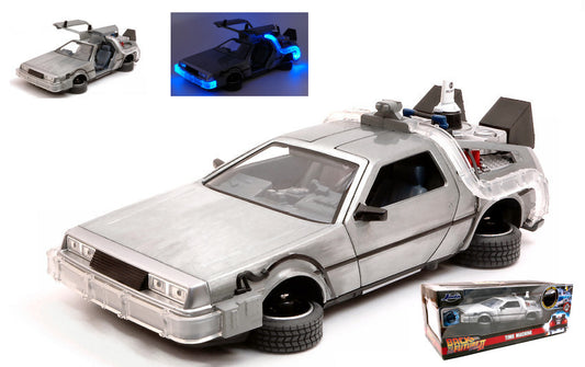 DE LOREAN "BACK TO THE FUTURE II" FLYING VERSION+ LIGHTS TRY ME 1:24 - Jada Toys - JADA31468