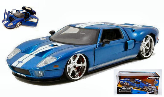 FORD GT 2005 FAST & FURIOUS BLUE W/WHITE STRIPES 1:24 - Jada Toys - JADA97177