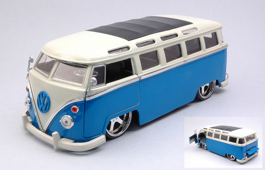 VW BUS 1962 BLUE/WHITE 1:24 - Jada Toys - JADA99023