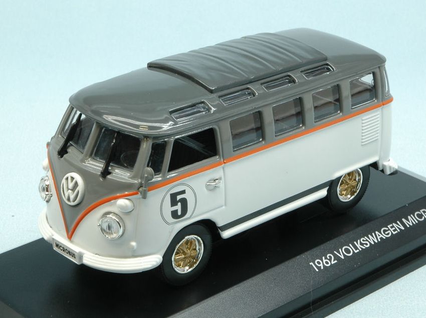VW MICROBUS 1962 N.5 WHITE W/GREY ROOF 1:43 - Lucky Die Cast - LDC43209WH