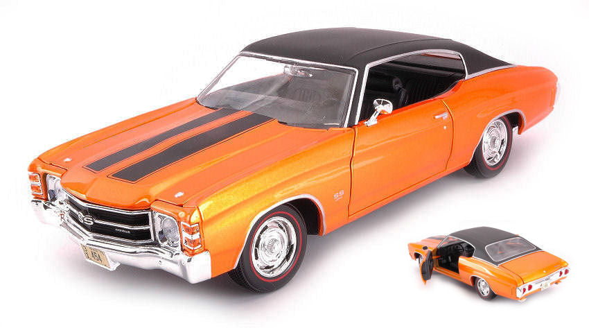 CHEVROLET CHEVELLE SS 454 SPORT COUPE 1971 ORANGE 1:18 - Maisto - MI31890OR
