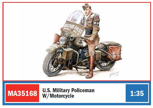 U.S.MILITARY POLICEMAN W/MOTORCYCLE KIT 1:35 - Miniart - MIN35168
