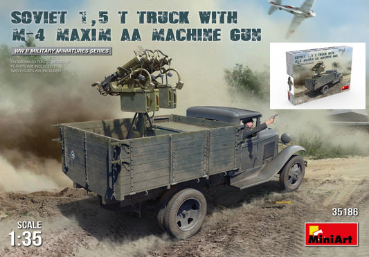 SOVIET 1,5 t TRUCK W/M-4 MAXIM AA MACHINE GUN KIT 1:35 - Miniart - MIN35186