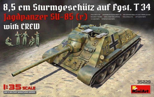 JAGDPANZER SU-85 (R) W/CREW KIT 1:35 - Miniart - MIN35229
