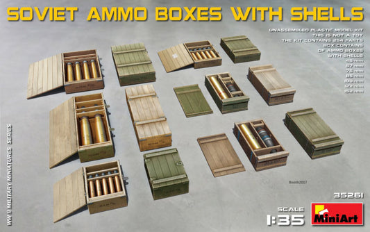 SOVIET AMMO BOXES W/SHELLS KIT 1:35 - Miniart - MIN35261