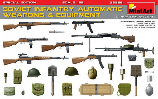 SOVIET INFANTRY AUTOMATIC WEAPONS & EQUIPMENT  KIT 1:35 - Miniart - MIN35268