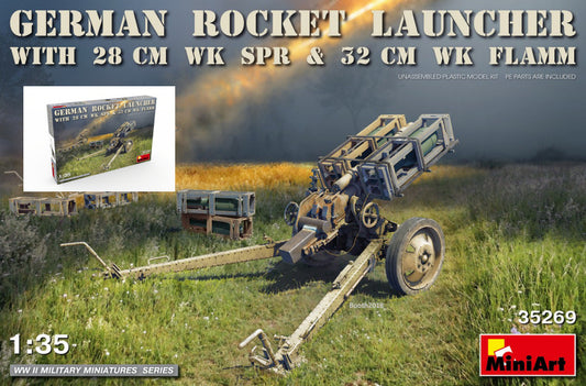 GERMAN ROCKET LAUNCHER WITH 28 cm WK Spr & 32 cm FLAMM KIT 1:35 - Miniart - MIN35269