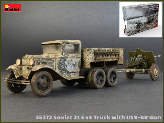 SOVIET 2t 6x4 TRUCK WITH 76 mm USV-BR GUN KIT 1:35 - Miniart - MIN35272