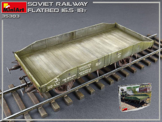 SOVIET RAILWAY FLATBED 16.5-18 t KIT 1:35 - Miniart - MIN35303