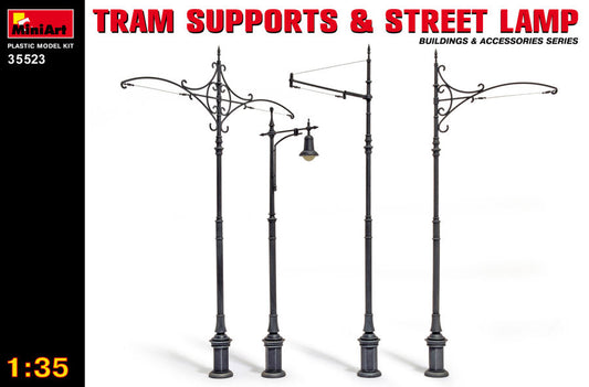 TRAM SUPPORTS AND STREET LAMPS KIT 1:35 - Miniart - MIN35523