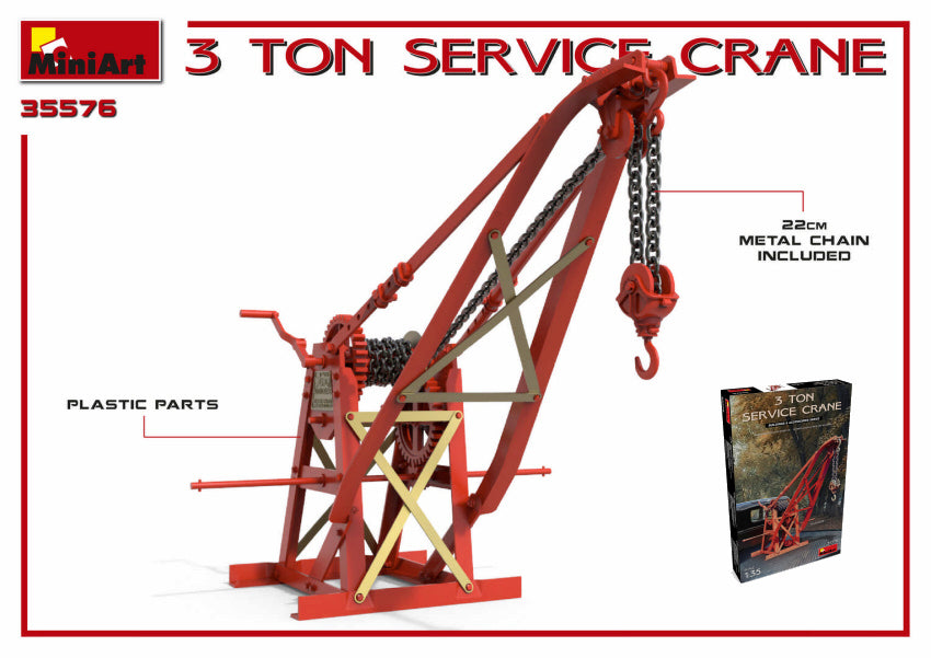 3 TON SERVICE CRANE KIT 1:35 - Miniart - MIN35576