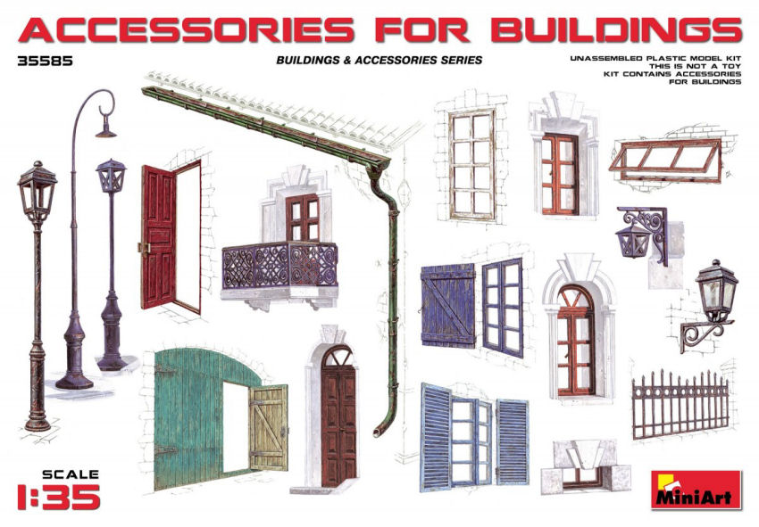ACCESSORIES FOR BUILDINGS KIT 1:35 - Miniart - MIN35585