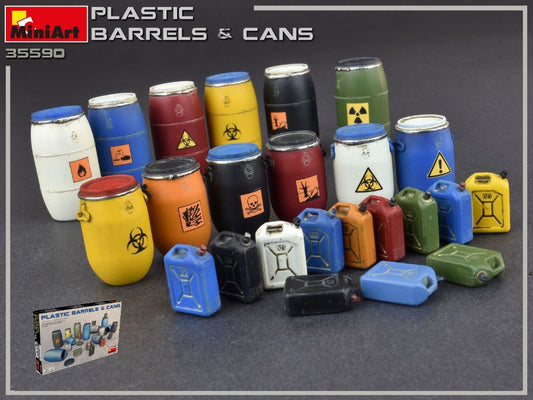 PLASTIC BARRELS & CANS KIT 1:35 - Miniart - MIN35590