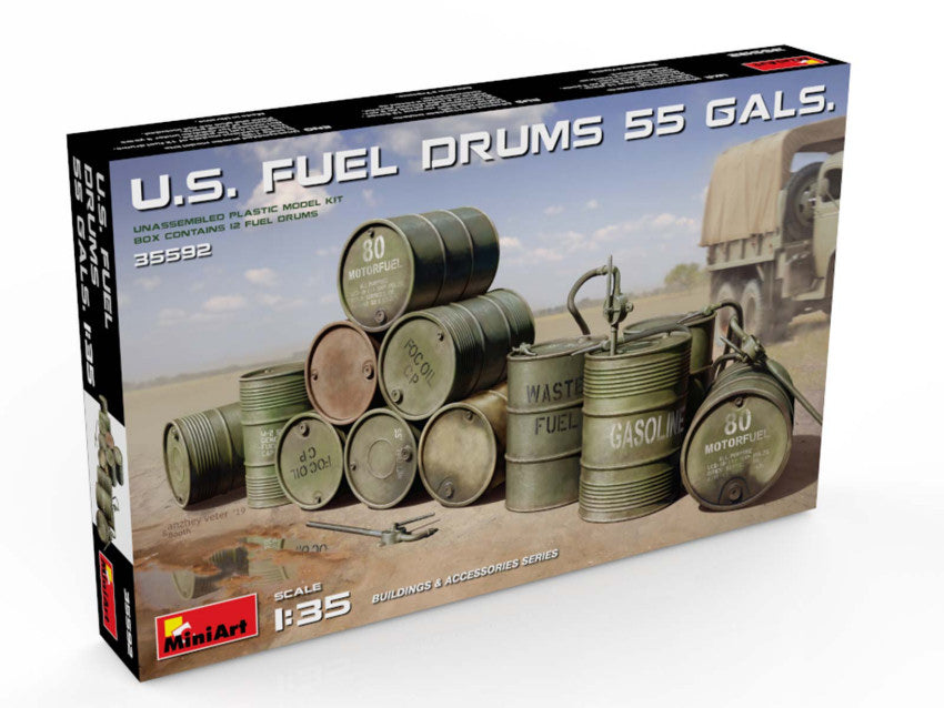 U.S.FUEL DRUMS (55 Gals.) KIT 1:35 - Miniart - MIN35592