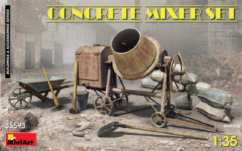 CONCRETE MIXER SET KIT 1:35 - Miniart - MIN35593