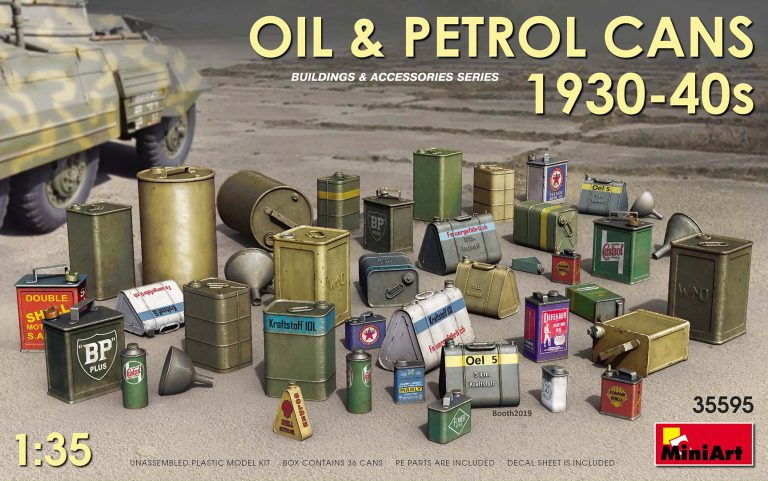 OIL & PETROL CANS 1930-40s KIT 1:35 - Miniart - MIN35595